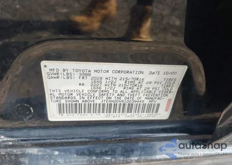 2001 Toyota Rav4 из США, поврежденный, VIN JTEHH20V810039449